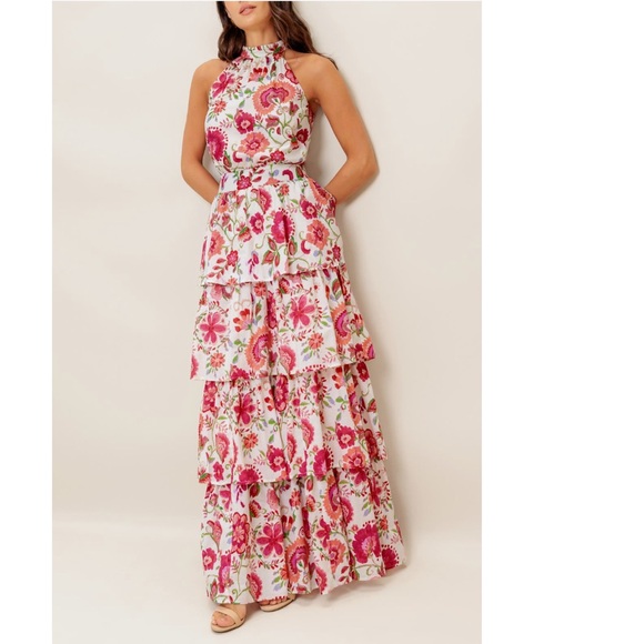 + FLYING TOMATO + Floral Print Halter Neck Maxi Dress - Picture 2 of 7